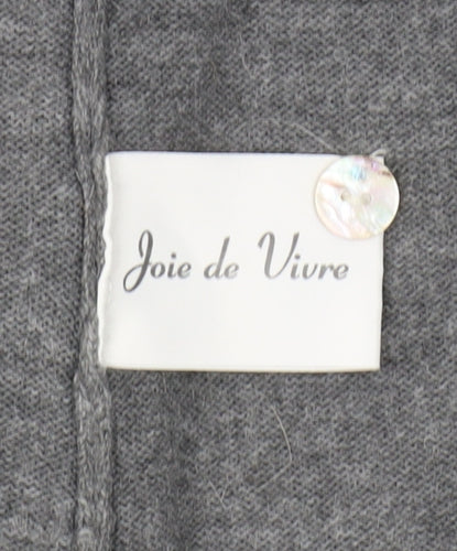 Joie de Vivre Women's Grey Cardigan - Size L, V-Neck