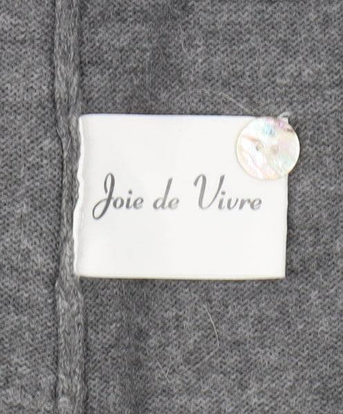 Joie de Vivre Women's Grey Cardigan - Size L, V-Neck