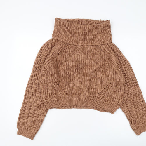 moon&madison Women's Brown Roll Neck Pullover Jumper S