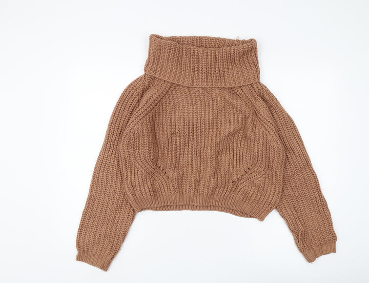 moon&madison Women's Brown Roll Neck Pullover Jumper S