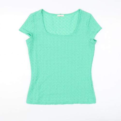 Planet Women's Green Scoop Neck Slim Fit Top Size S