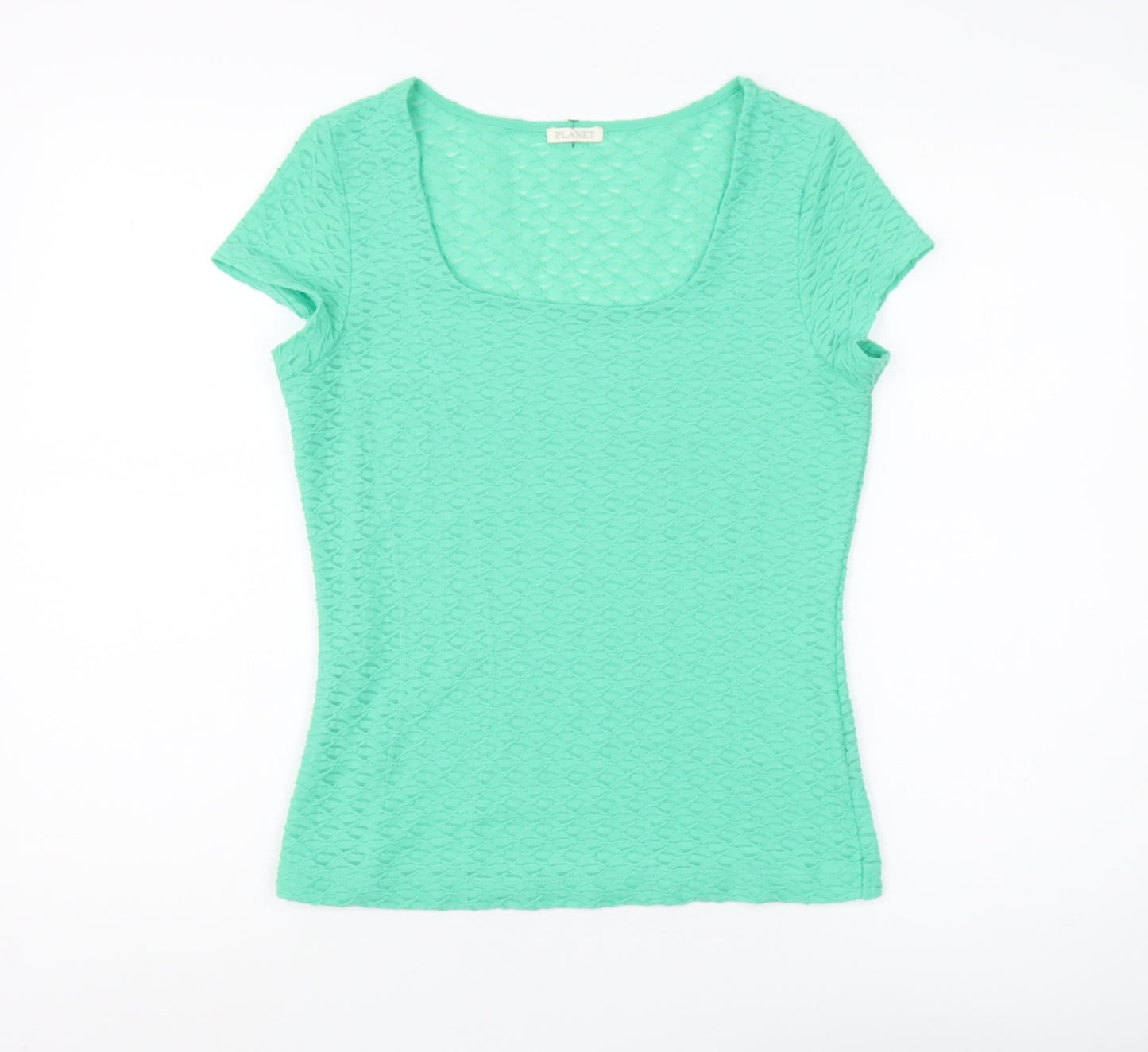 Planet Women's Green Scoop Neck Slim Fit Top Size S