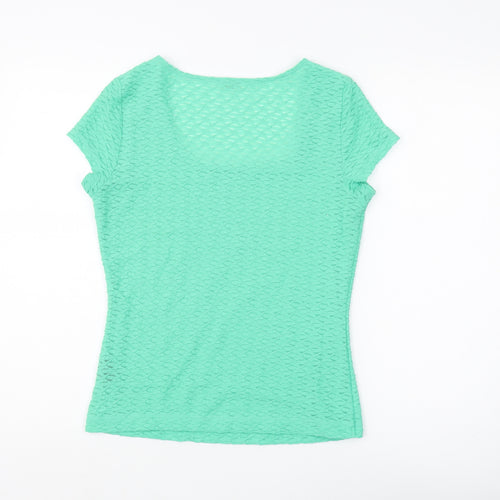Planet Women's Green Scoop Neck Slim Fit Top Size S