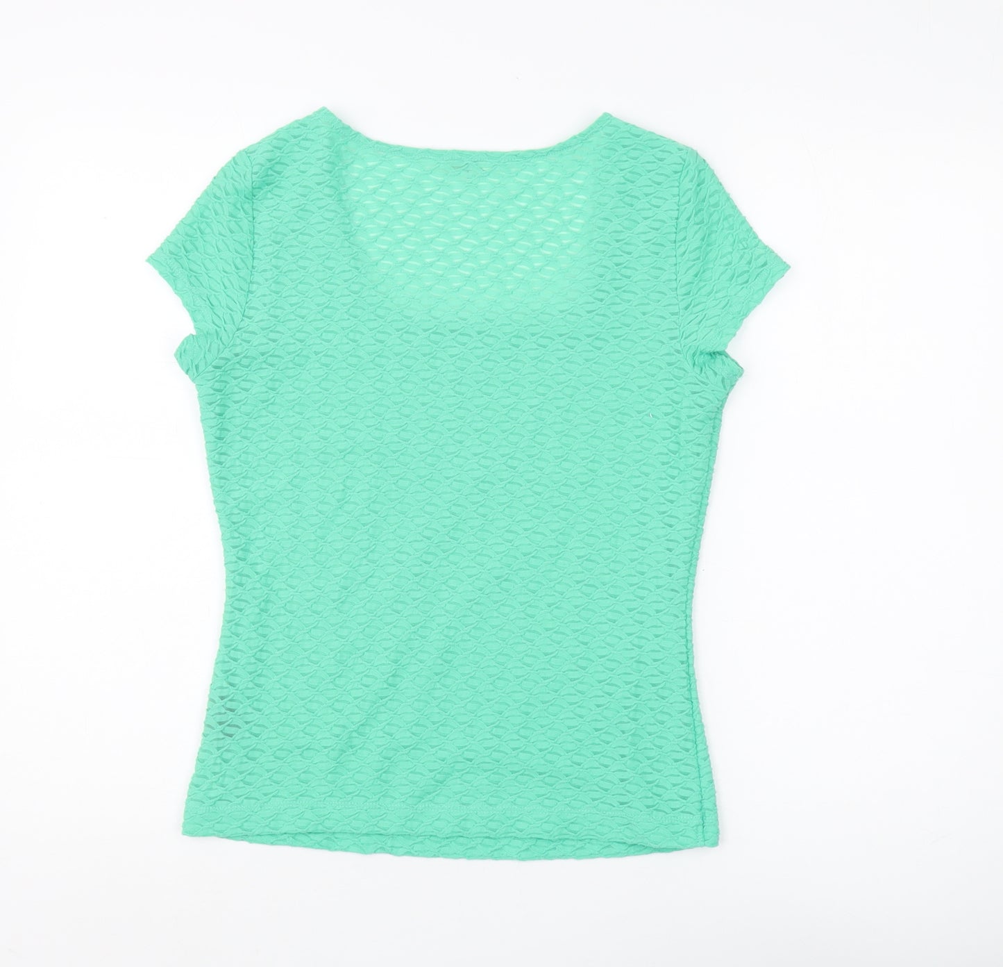 Planet Women's Green Scoop Neck Slim Fit Top Size S