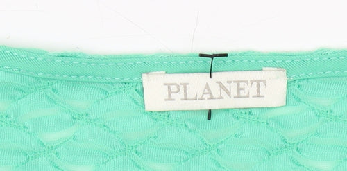 Planet Women's Green Scoop Neck Slim Fit Top Size S