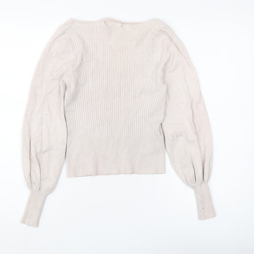 MNG Women's Beige Pullover Jumper, Size 8, Long Sleeve