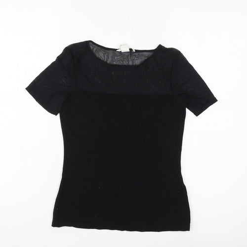 H&M Women's Black Short Sleeve Basic T-Shirt, Size 10