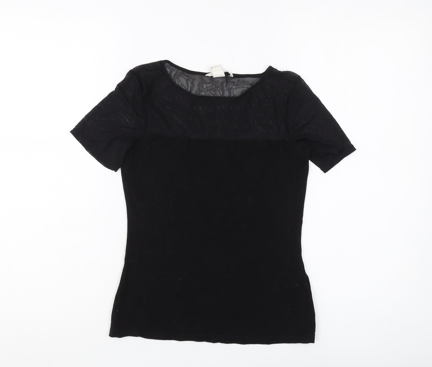 H&M Women's Black Short Sleeve Basic T-Shirt, Size 10