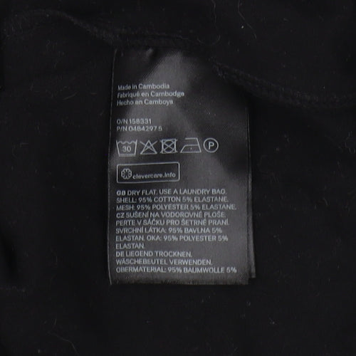 H&M Women's Black Short Sleeve Basic T-Shirt, Size 10