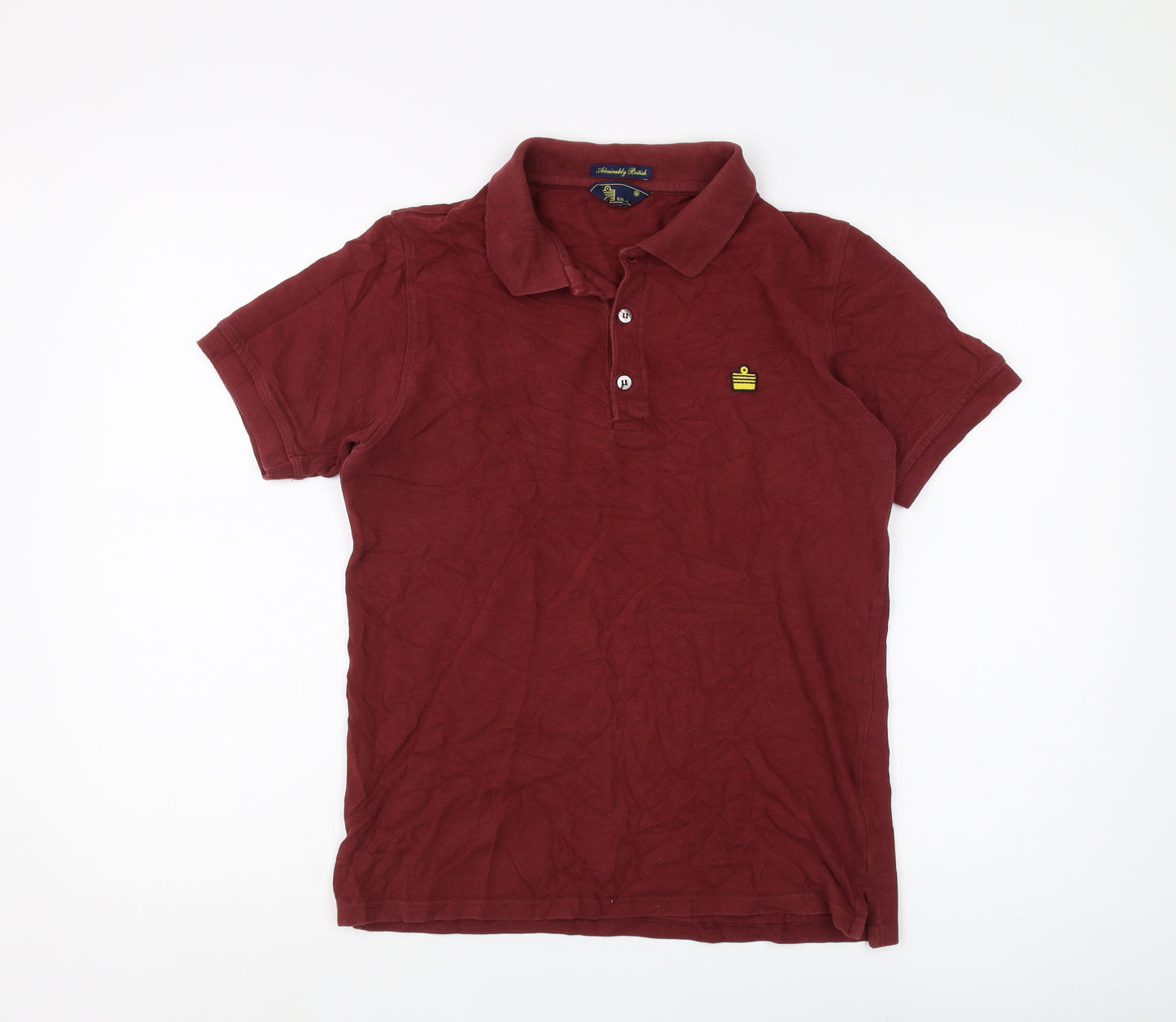 Admirably British Men's Red Cotton Polo Shirt M