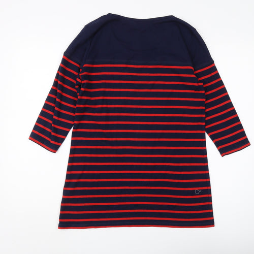 Marks and Spencer Women Petite Striped Top Blue Red Size 14