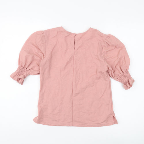 Warehouse Women's Pink Puff Sleeve Top Size 8