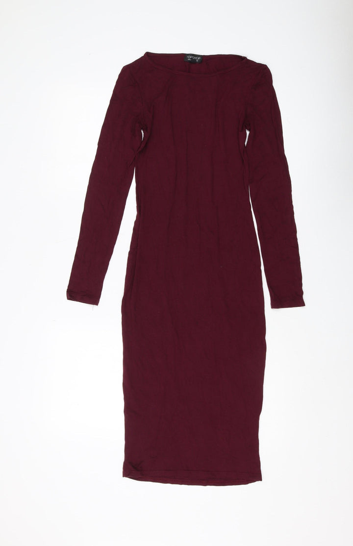 Topshop Women's Red Bodycon Dress Size 8