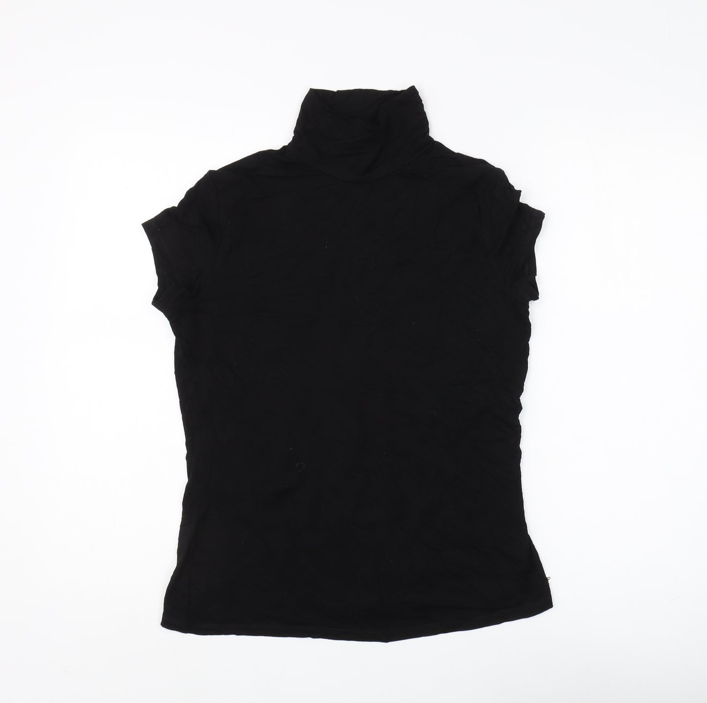 Oodji Women's Black Roll Neck Basic Top XL