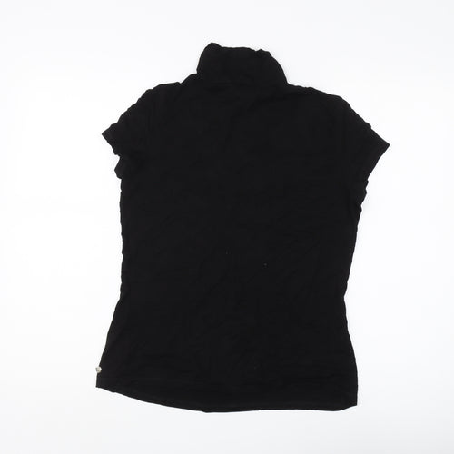 Oodji Women's Black Roll Neck Basic Top XL