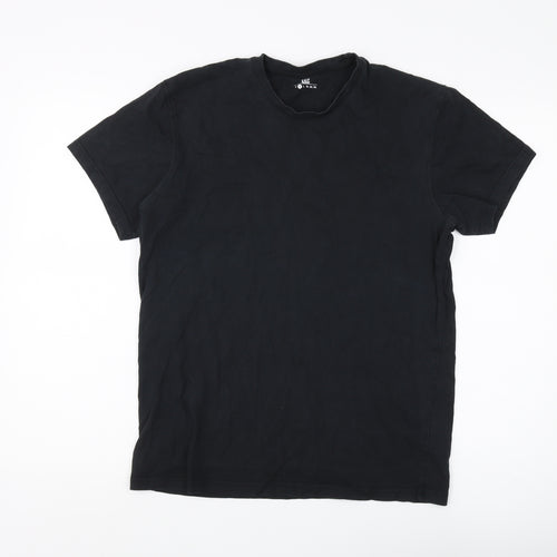East Lower Men's Black Crew Neck T-Shirt, Size M