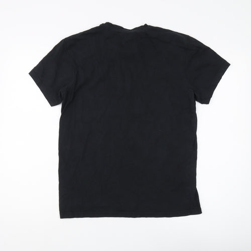 East Lower Men's Black Crew Neck T-Shirt, Size M