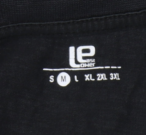 East Lower Men's Black Crew Neck T-Shirt, Size M