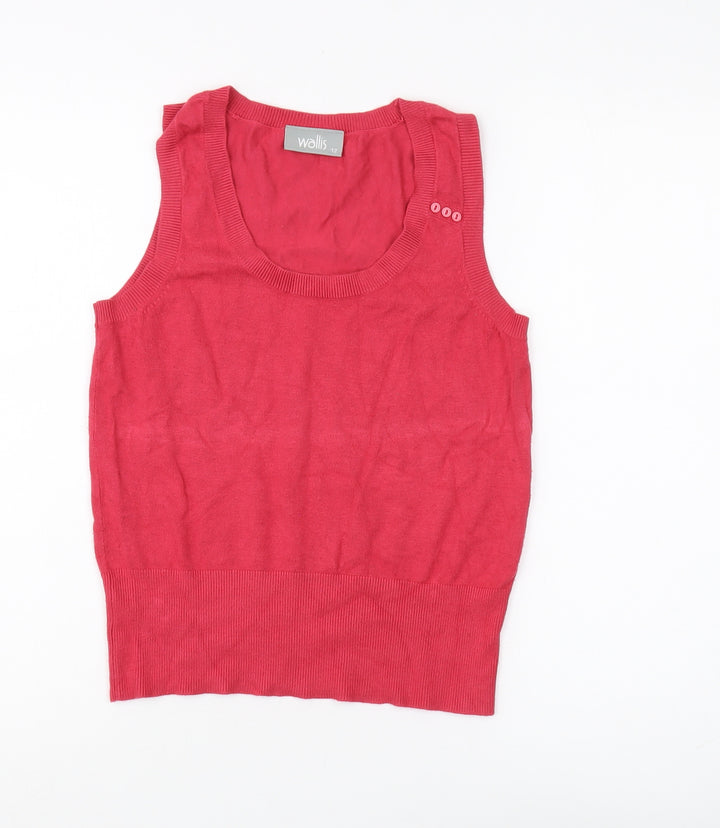 Wallis Women’s Red Tank Top Size 12 Basic Scoop Neck