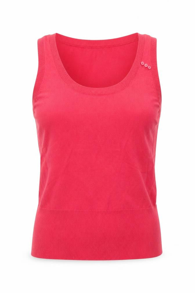 Front view of Wallis Women’s Red Tank Top, size UK 12, Basic Scoop Neck