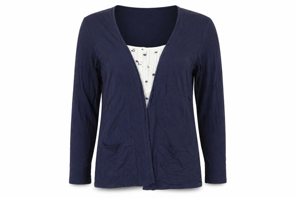 Marks and Spencer Women’s Blue Long Sleeve V-Neck Top