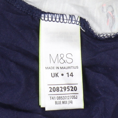 Marks and Spencer Women’s Blue Long Sleeve V-Neck Top
