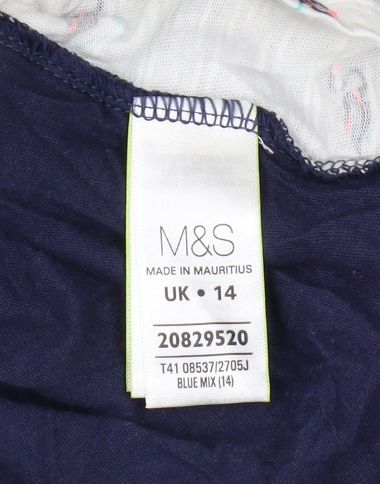 Marks and Spencer Women’s Blue Long Sleeve V-Neck Top