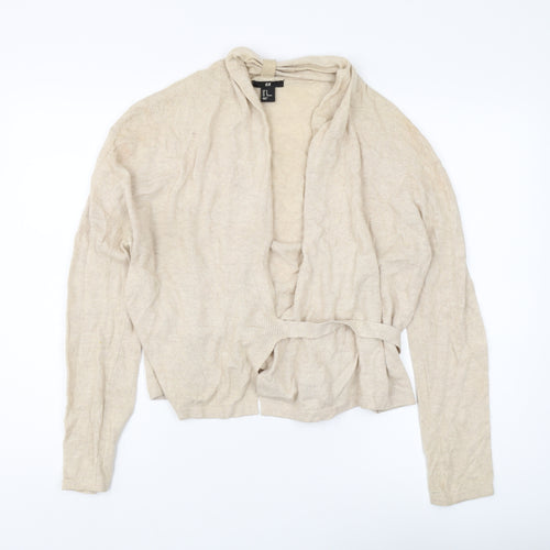 H&M Women's Beige Cardigan Size 12 Long Sleeve