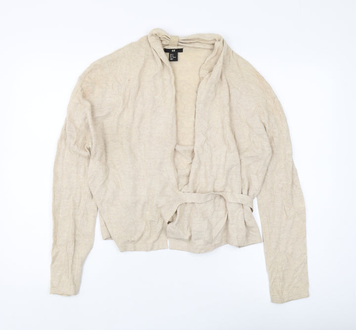 H&M Women's Beige Cardigan Size 12 Long Sleeve