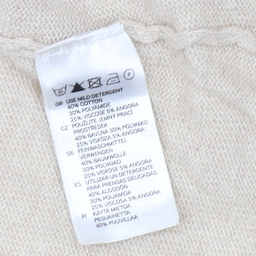 H&M Women's Beige Cardigan Size 12 Long Sleeve