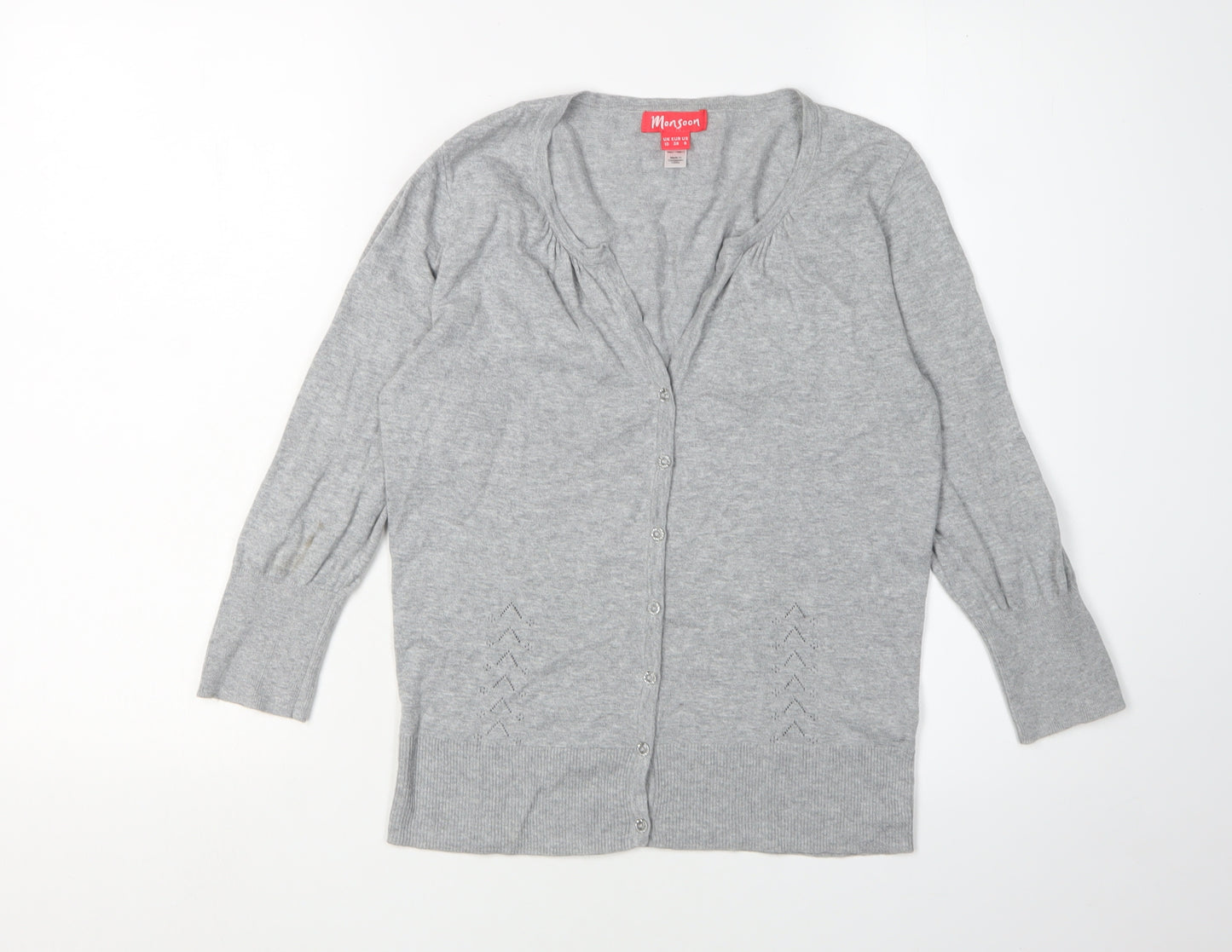 Monsoon Women's Grey V-Neck Cardigan Size 10