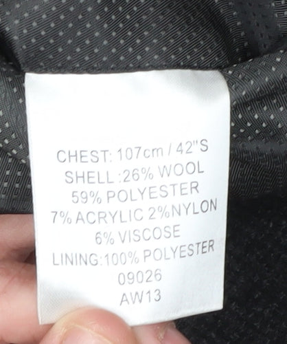 Greenwoods Men's Black Wool Blazer 42S Formal