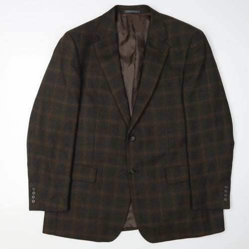 Greenwoods Elite Men's Brown Check Blazer Size 46R