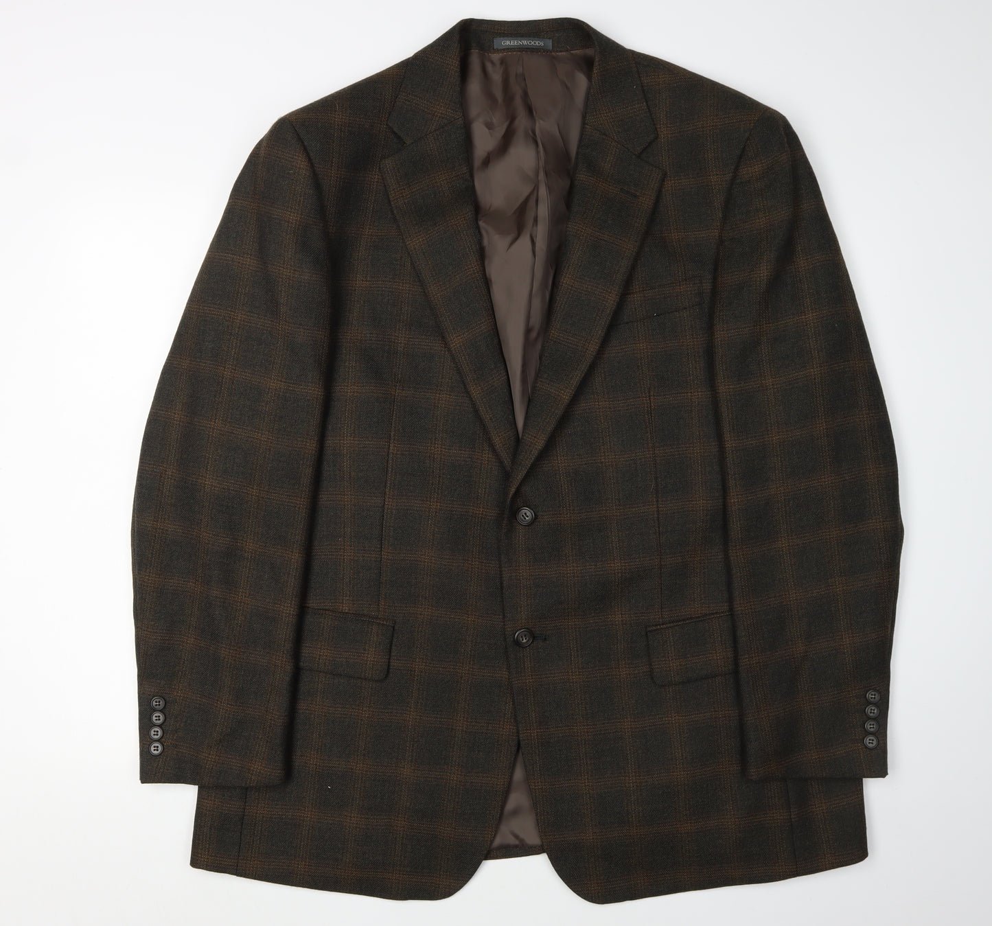 Greenwoods Elite Men's Brown Check Blazer Size 46R