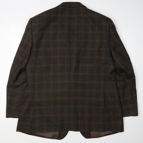Greenwoods Elite Men's Brown Check Blazer Size 46R