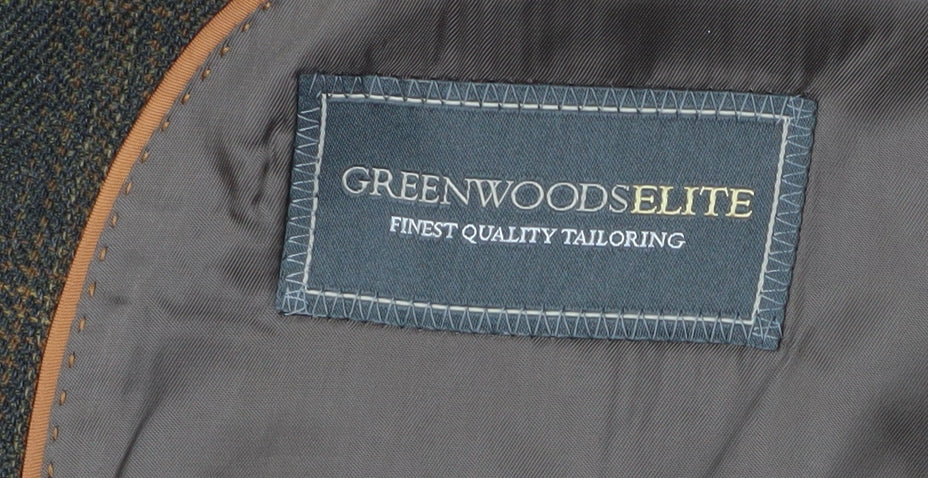 Greenwoods Elite Men's Brown Check Blazer Size 46R