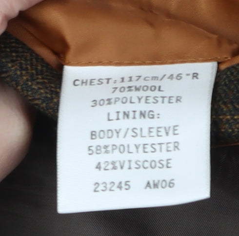 Greenwoods Elite Men's Brown Check Blazer Size 46R