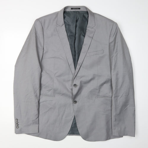 Selected Homme Men's Grey Blazer, 3XL, Single-Breasted