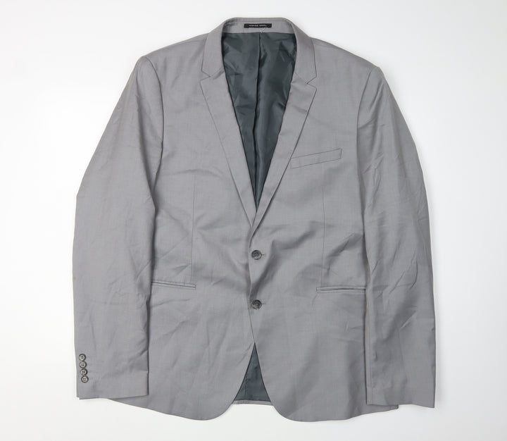 Selected Homme Men's Grey Blazer, 3XL, Single-Breasted