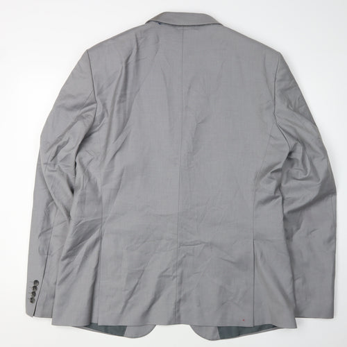 Selected Homme Men's Grey Blazer, 3XL, Single-Breasted