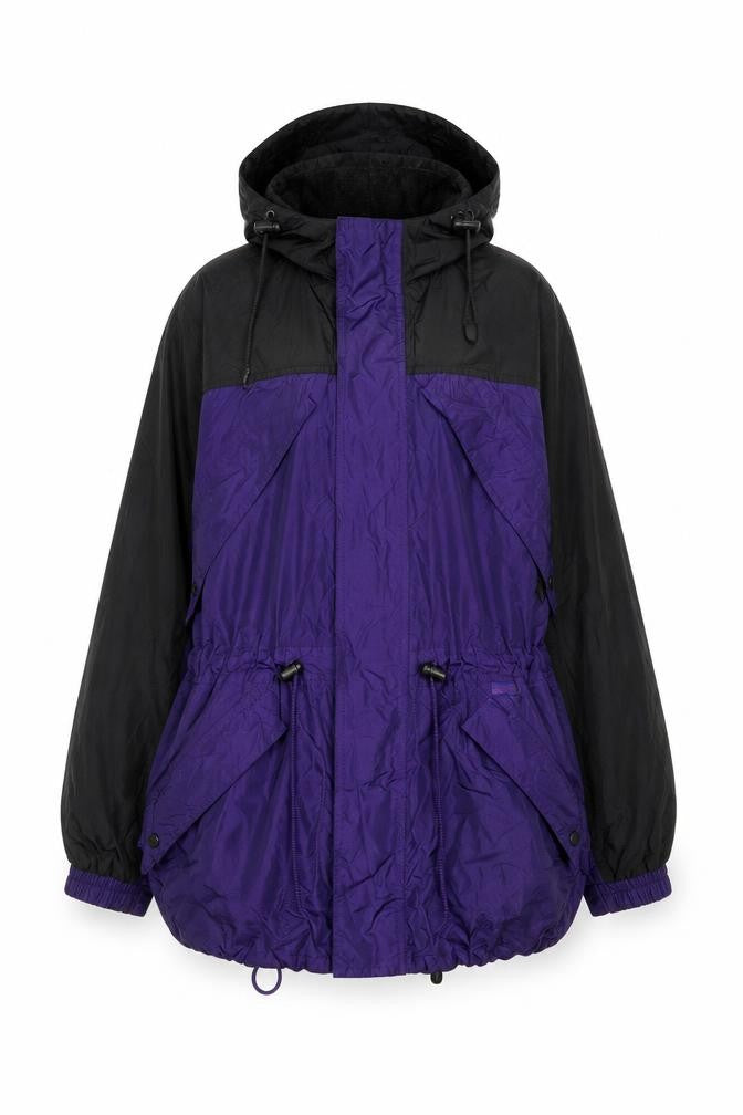 Front view of BRYNTECH Women's Purple Black Parka Jacket, size S