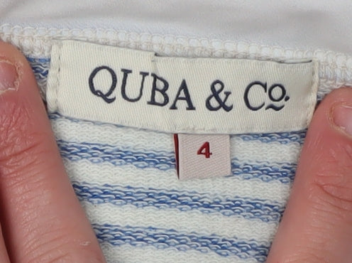 QUBA & Co. Women's Blue Striped Pullover, Size 4