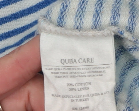 QUBA & Co. Women's Blue Striped Pullover, Size 4