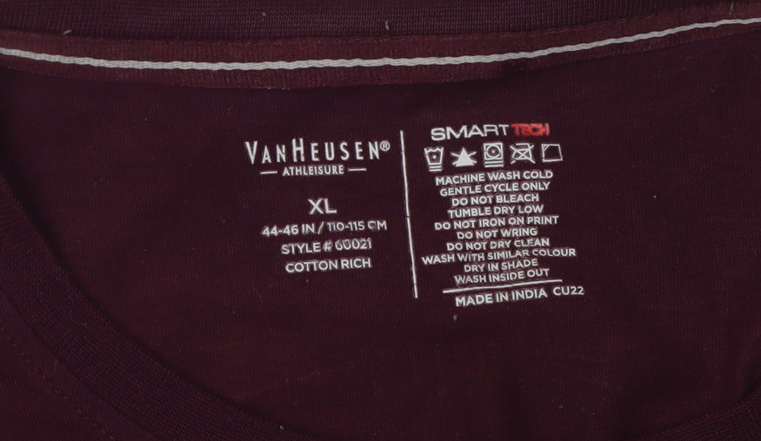 Van Heusen Men's Red XL Crew Neck T-Shirt