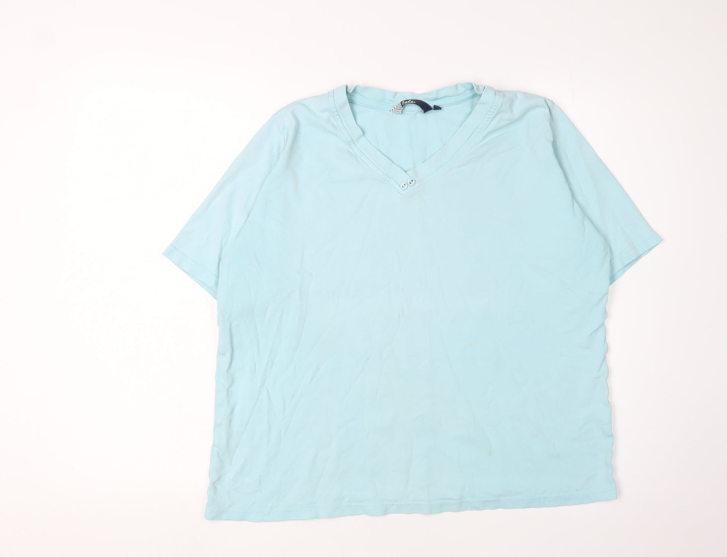 Isle Women's Blue V-Neck Short Sleeve T-Shirt XL