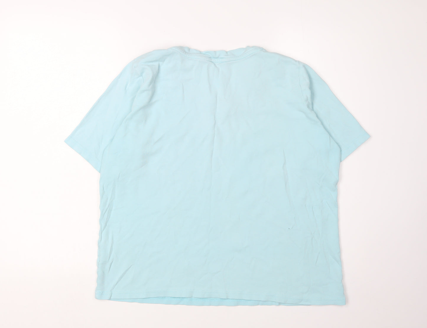 Isle Women's Blue V-Neck Short Sleeve T-Shirt XL