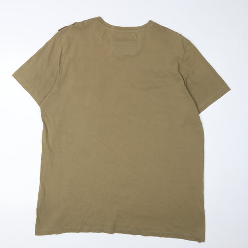 Dissident Men's Brown 2XL V-Neck T-Shirt with Pocket