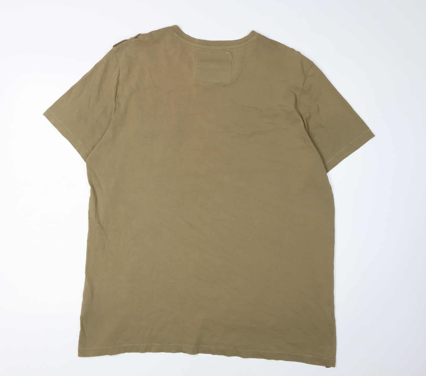 Dissident Men's Brown 2XL V-Neck T-Shirt with Pocket