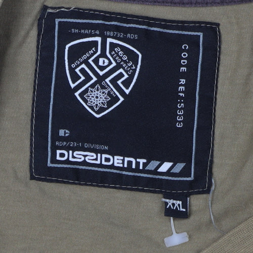 Dissident Men's Brown 2XL V-Neck T-Shirt with Pocket