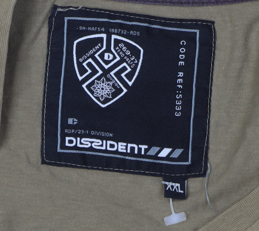 Dissident Men's Brown 2XL V-Neck T-Shirt with Pocket